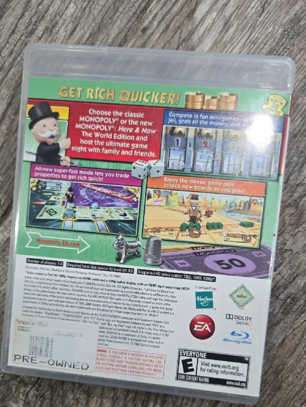 Monopoly Classic & World Edition (Sony PlayStation 3, 2008) PS3 Game CIB